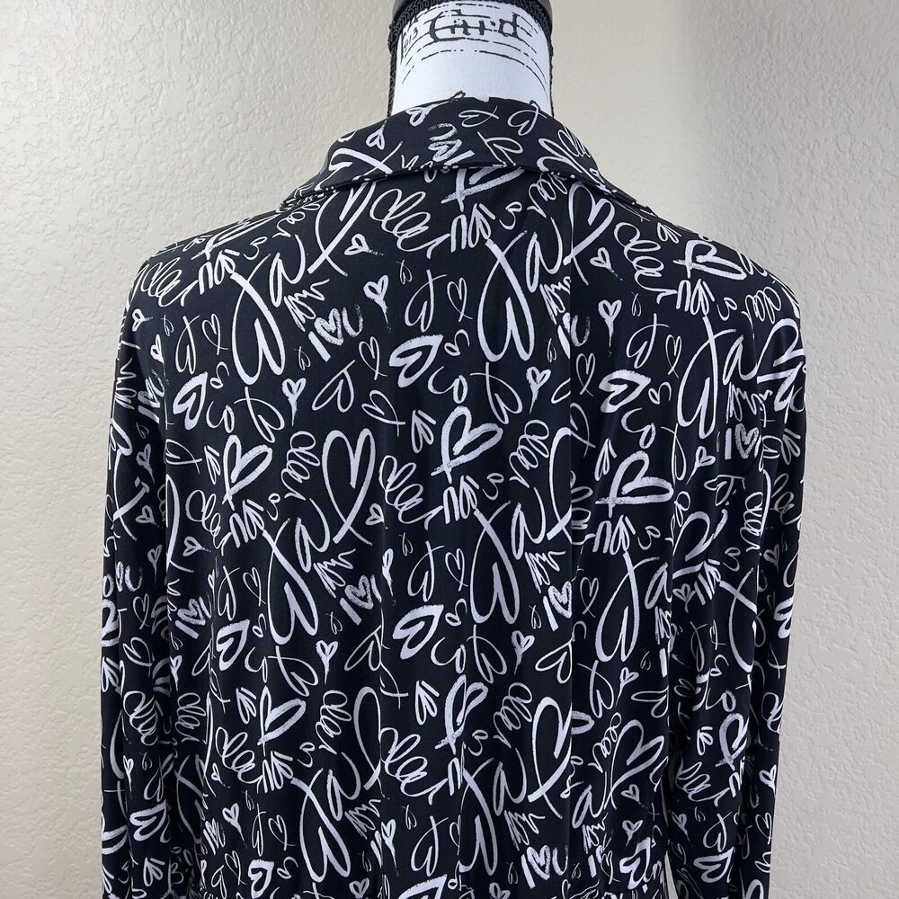 Torrid Studio Knit Surplice Faux Wrap Heart Dress Black White Size 2X  preppy - Picture 14 of 15